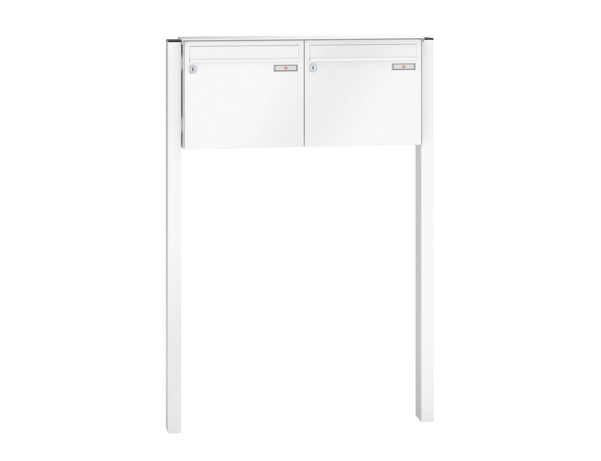 BASIC Verkehrsweiß RAL 9016 2 Briefkästen