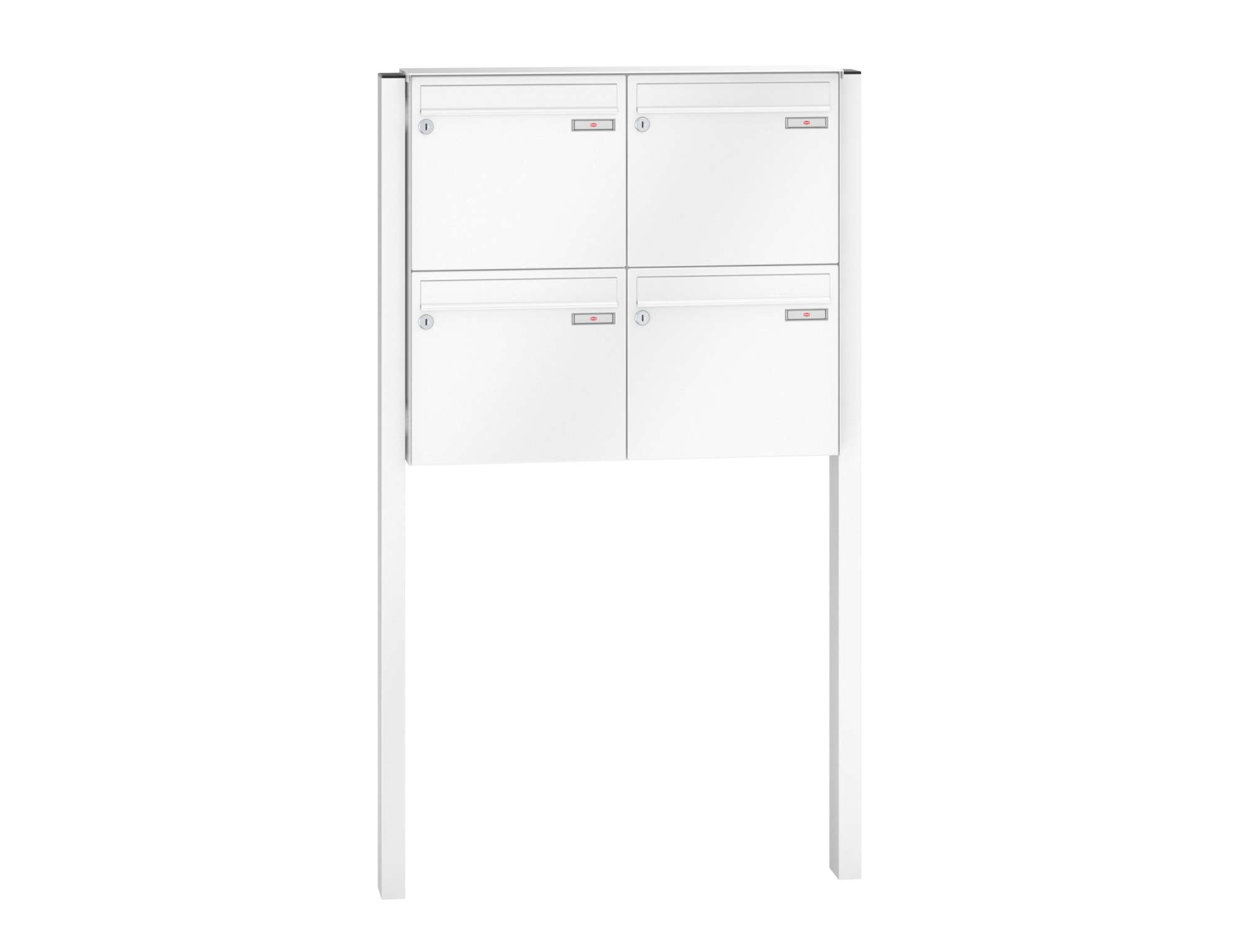 BASIC Verkehrsweiß RAL 9016 4 Briefkästen