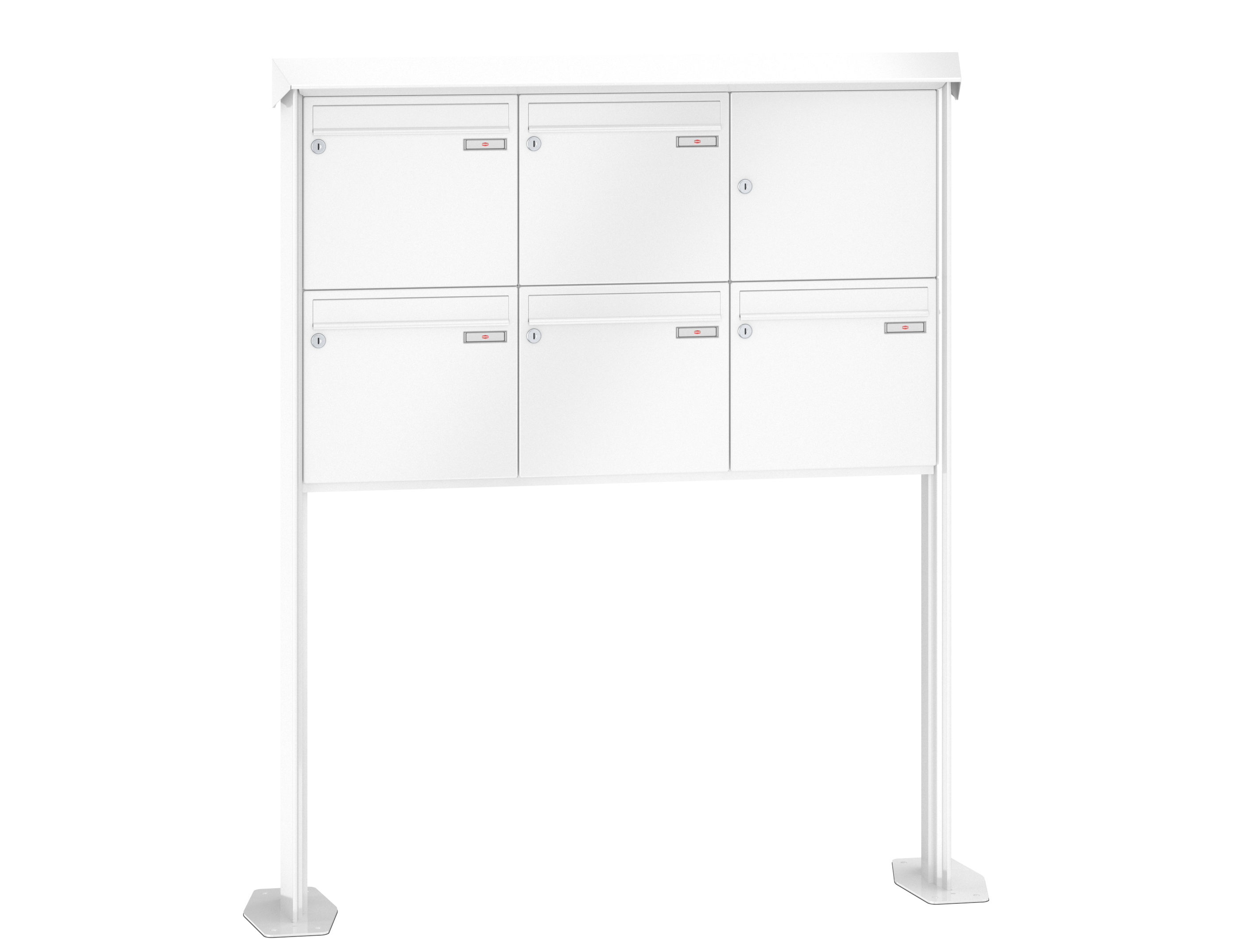 PRISMA Verkehrsweiß RAL 9016 5 Briefkästen