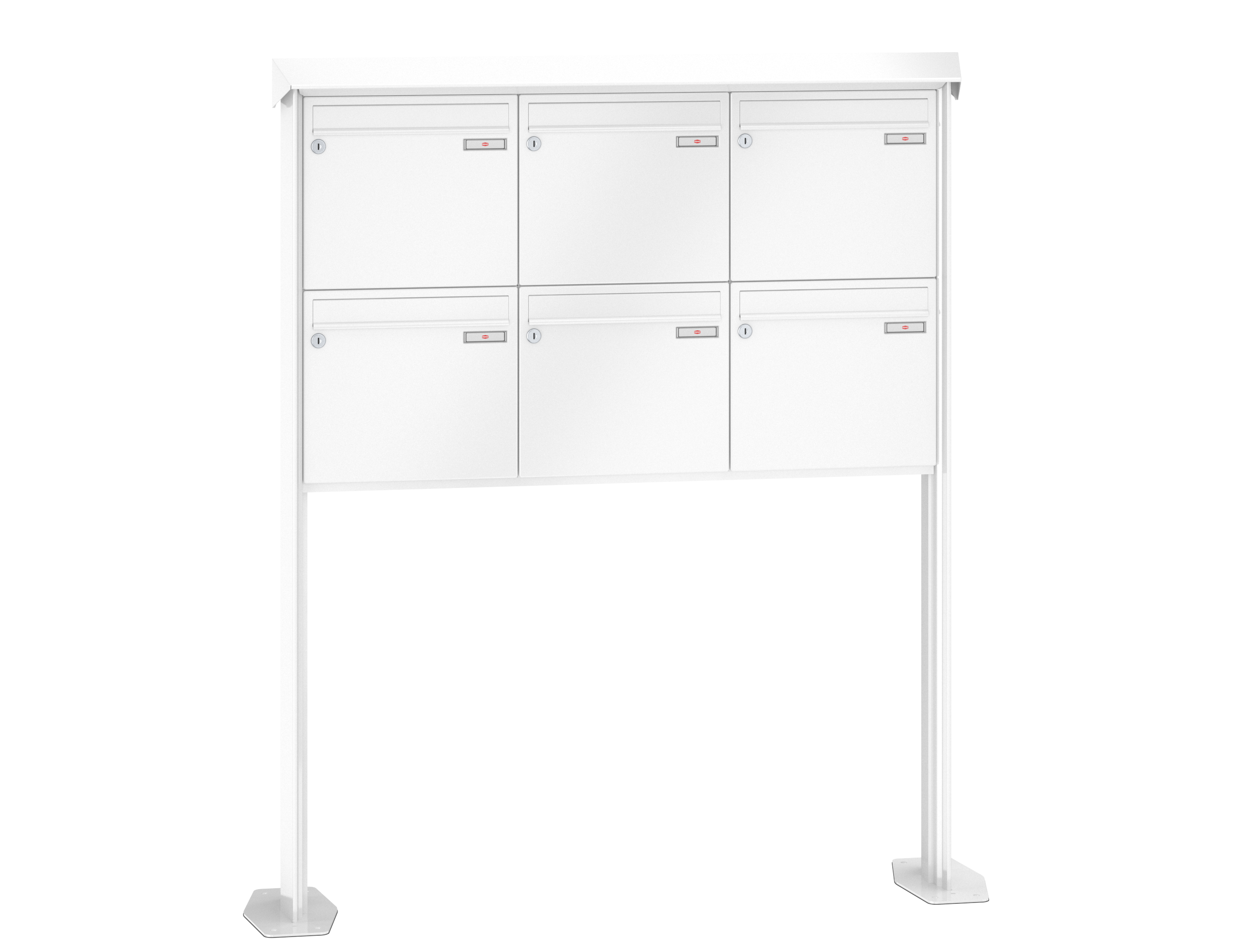 PRISMA Verkehrsweiß RAL 9016 6 Briefkästen