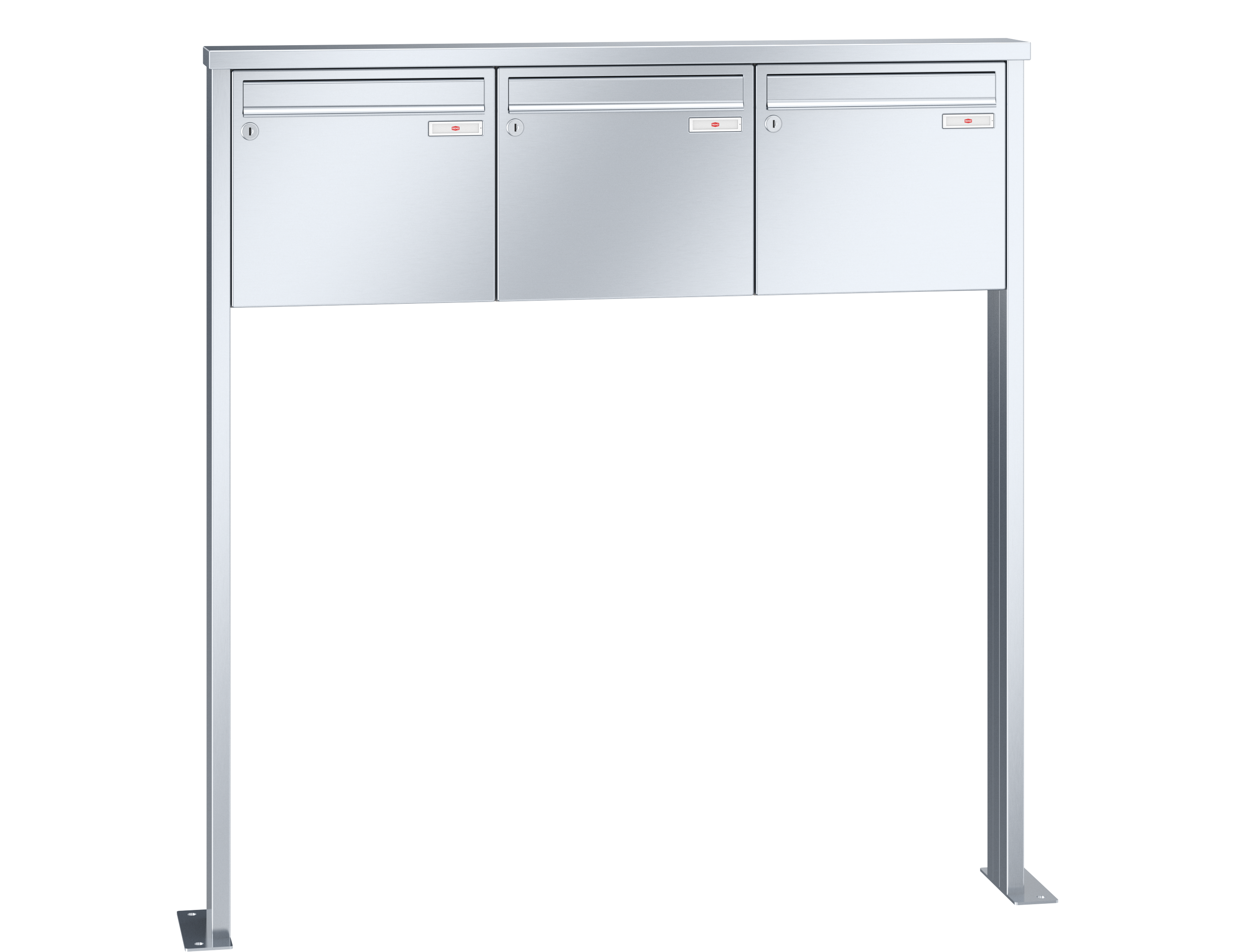 TETRO Edelstahl V4A 3 Briefkästen