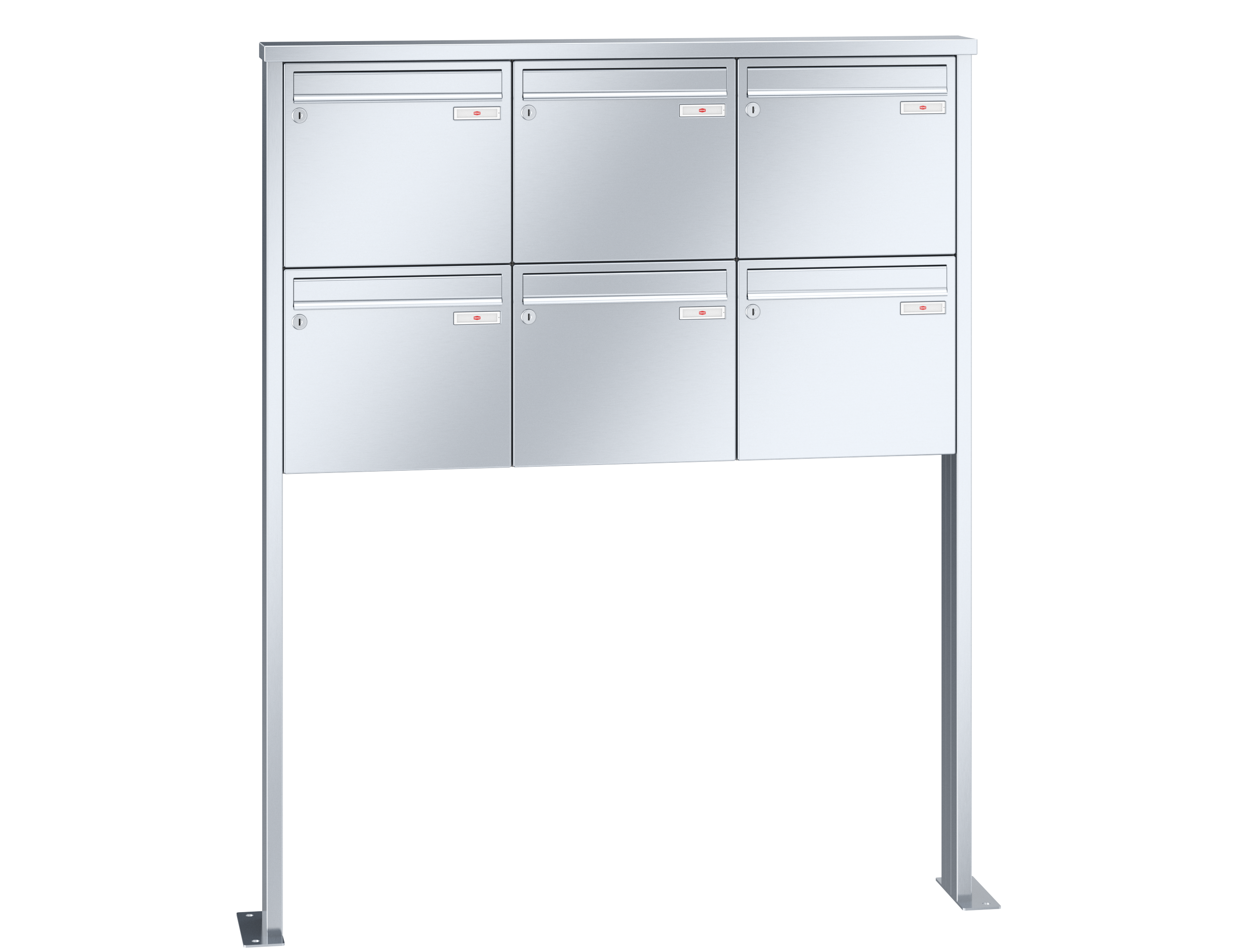 TETRO Edelstahl V4A 6 Briefkästen