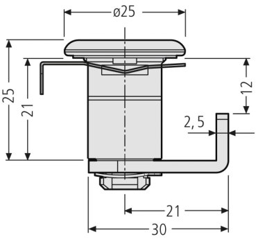 Renz Zylinderschloss, Hebelzylinder, Briefkastenschloß technische Zeichnung